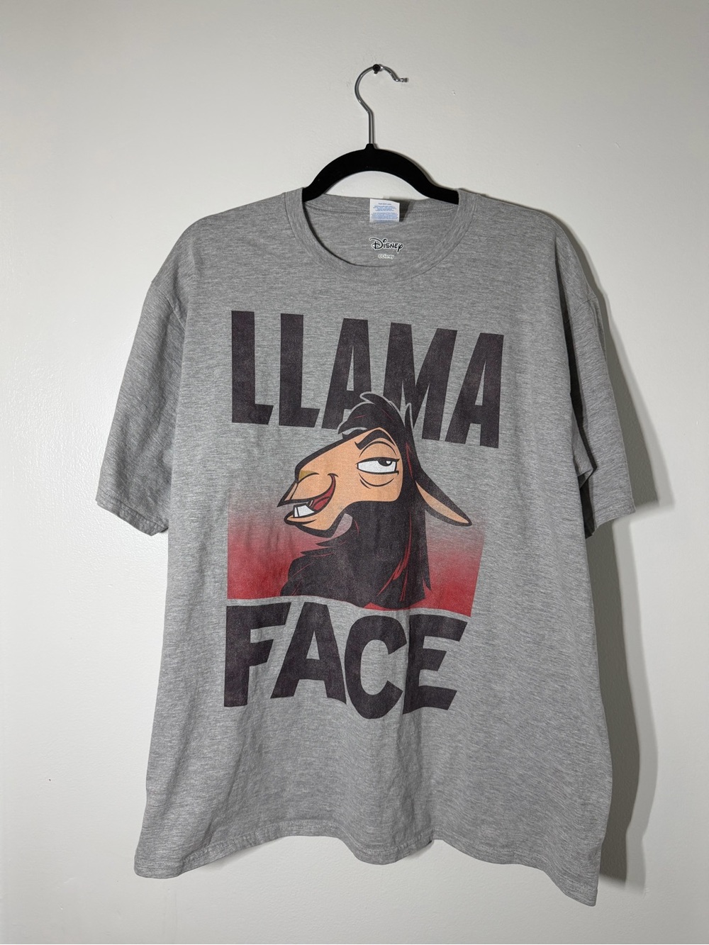 Disney Gray 'Llama Face' Graphic Tee with Red Accent